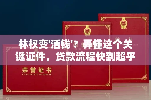 无锡林权变'活钱'?弄懂这个关键证件,贷款流程快到超乎想象!